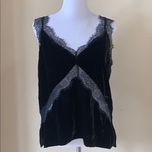 Cami NYC Velvet/Lace Top